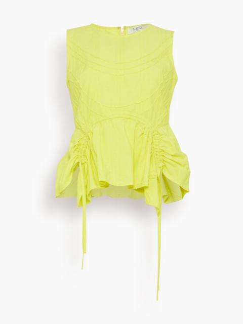 Sea Camden Cotton Poplin Tank Top in Yellow