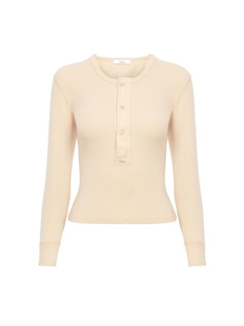 Chloé HENLEY SHIRT IN COTTON JERSEY