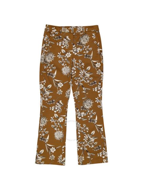Max Mara Max Mara Scrivia Cropped Floral Stretch-cotton Pants