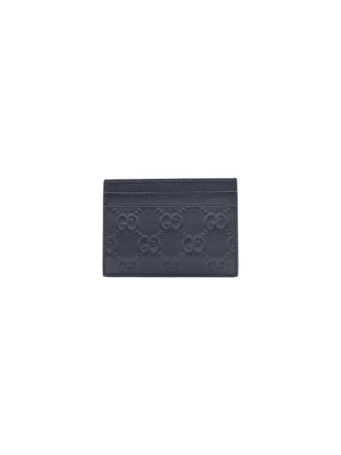GUCCI Guccissima GG Leather Card Holder Wallet Black - Preowned