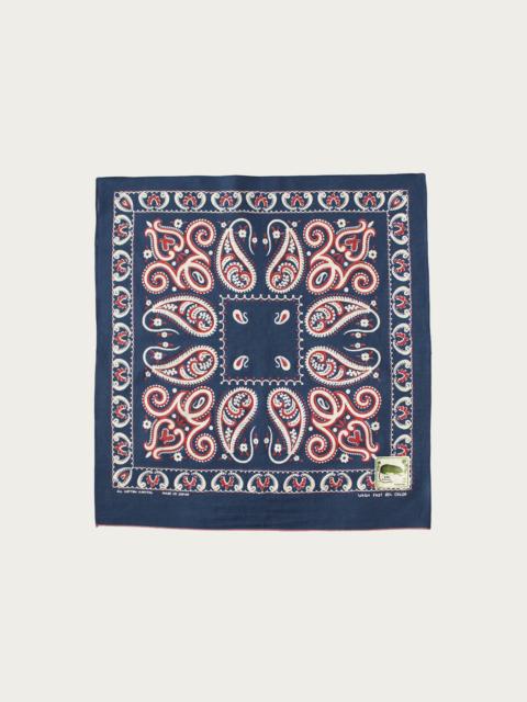 Kapital Fastcolor Selvedge Bandanna (SAMBO Paisely) 15x15 - Navy
