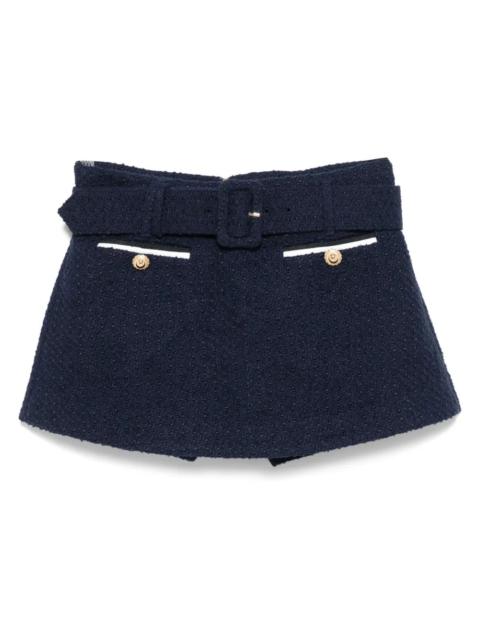 self-portrait Bouclé Mini Skirt With Shorts