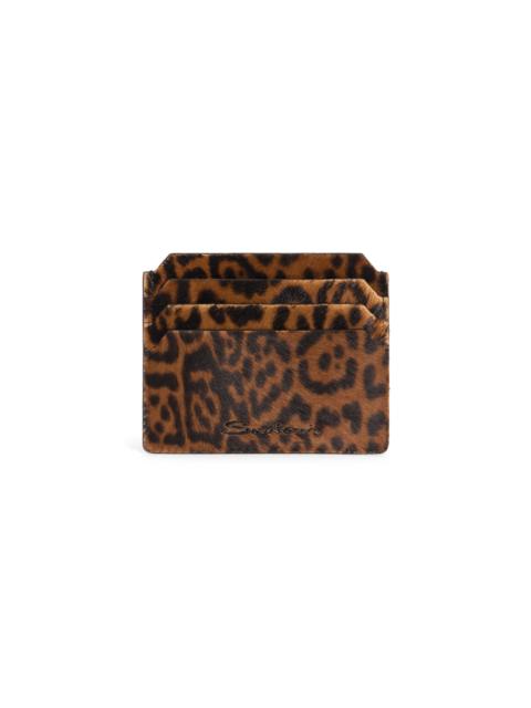 Santoni Animal-print cavallino credit card holder