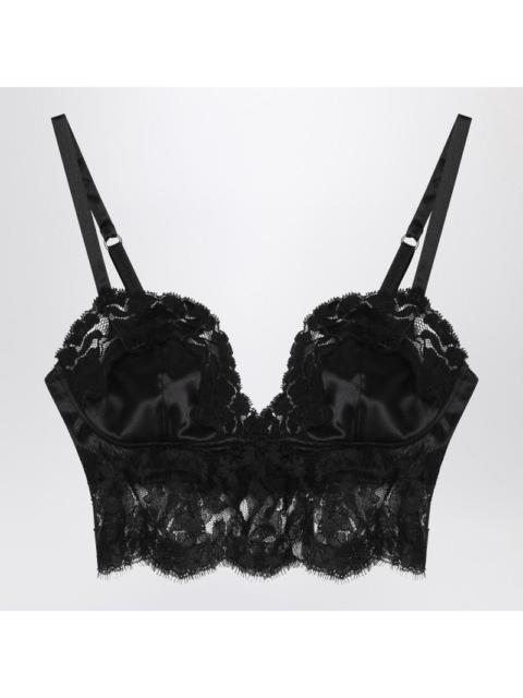 Dolce & Gabbana Dolce&Gabbana Black Bralette Top In Silk Satin And Lace Women