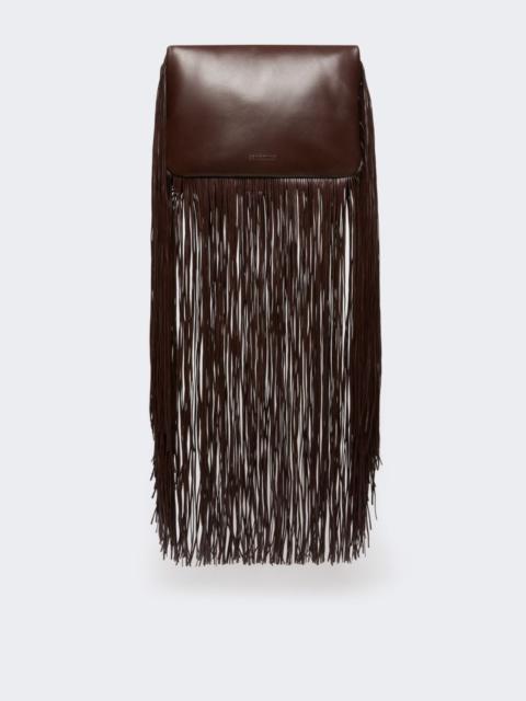 Sportmax Soffy bag with long fringes - RUNWAY - CHOCOLATE