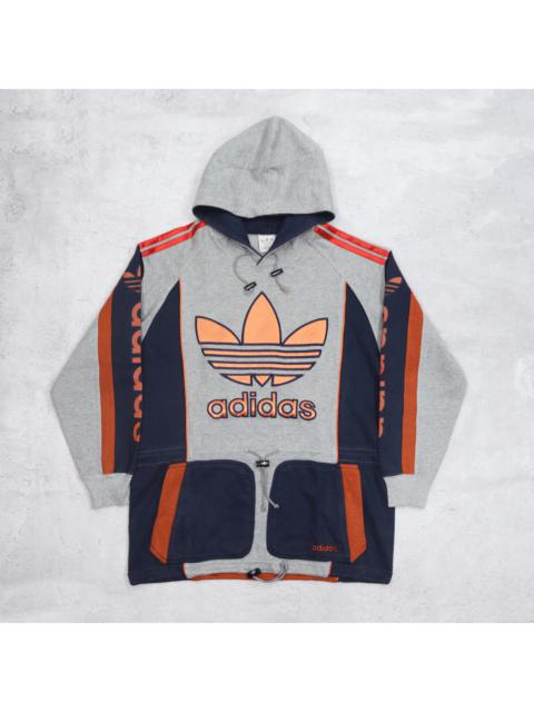 adidas ADIDAS Big Logo Embroidered Multi Color Block Sweater Hoodie