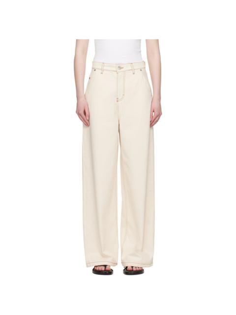 AMI Paris Beige Wide Fit Jeans