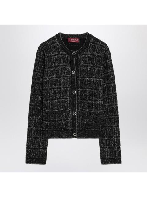 GUCCI Gucci Black/Silver Wool And Lamé Checked Cardigan Women