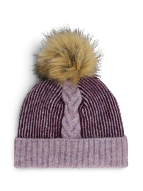 SPYDER Womens Plait Pom Hat - Plum