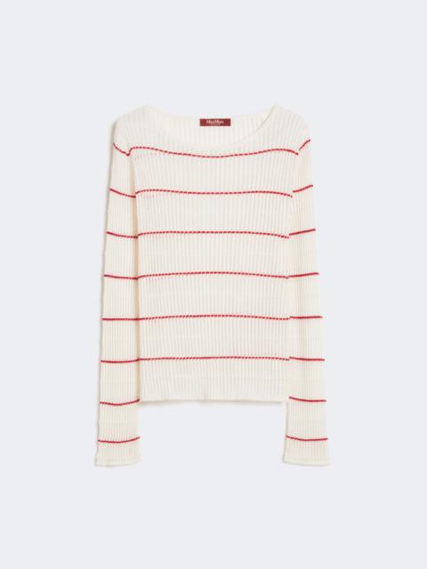 Max Mara Slim-fit wool and silk sweater - WHITE