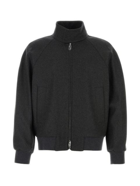 Fendi Man Graphite Stretch Cashmere Jacket