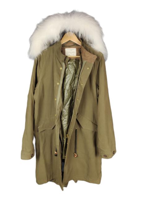Other Designers Military - Vintage Giacometti Military Raccoon Fur Hoodie Parka Jacket