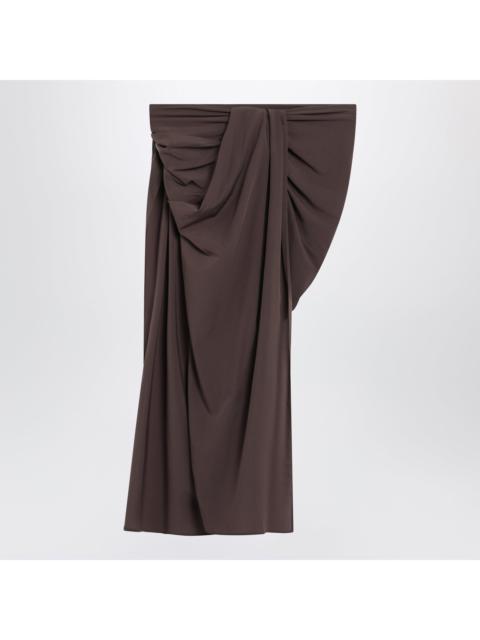 JACQUEMUS Jacquemus Brown Asymmetric Pareo Skirt Women