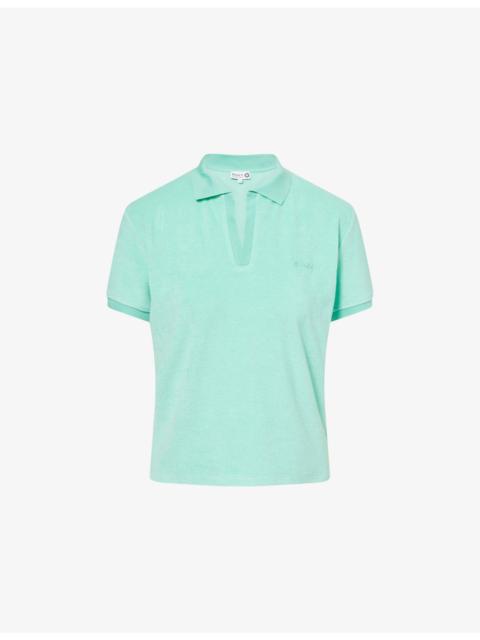 Hunza G Towelling Short-Sleeves Cotton-Jersey Polo Shirt