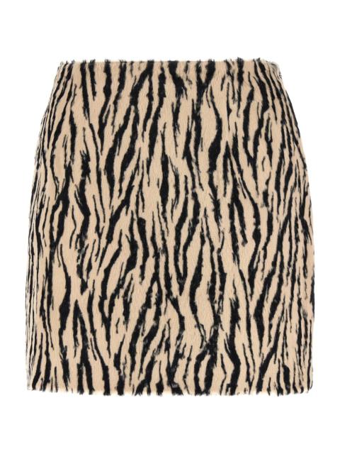 ROTATE 'printed Faux Fur' Skirt