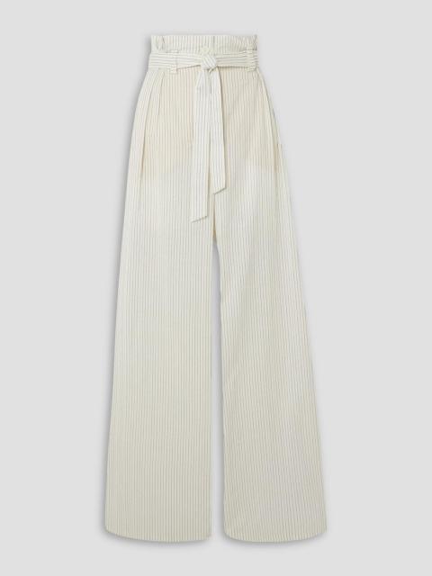 Max Mara Xero pinstriped cotton and silk-blend wide-leg pants