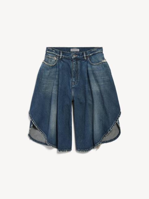 BALENCIAGA Women's Tulip Bermuda in Dark Ocean