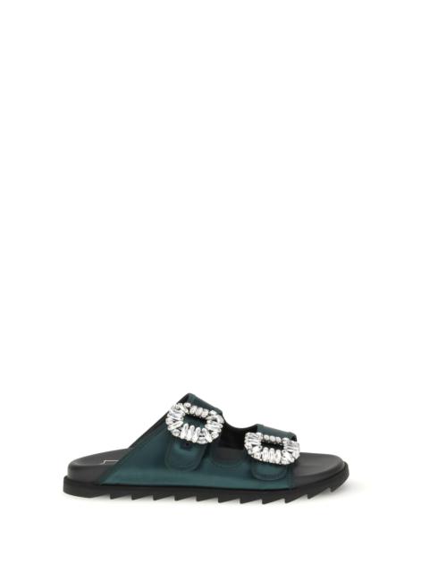 Roger Vivier Roger Vivier Slidy Viv Sandals With Strass
