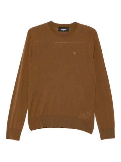 DSQUARED2 `D2` Wool Crew-Neck Sweater