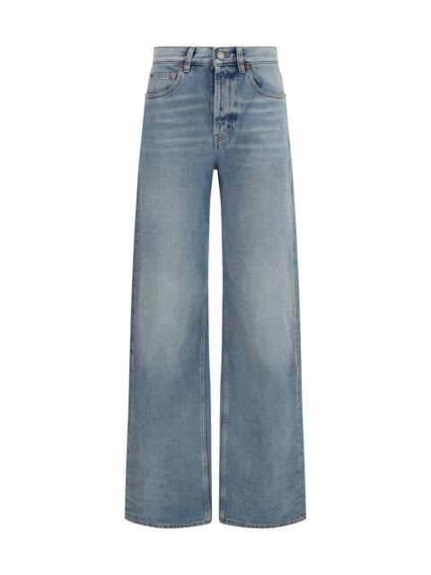 SAINT LAURENT Saint Laurent 90's High-waisted Wide-leg Jeans Dark Summer Blue