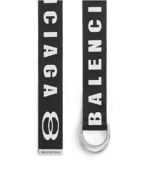 BALENCIAGA Men's D Ring Belt in Black/white