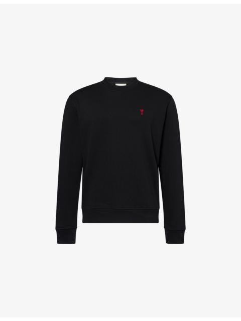 AMI Paris ADC Logo-Embroidered Cotton-Jersey Sweatshirt
