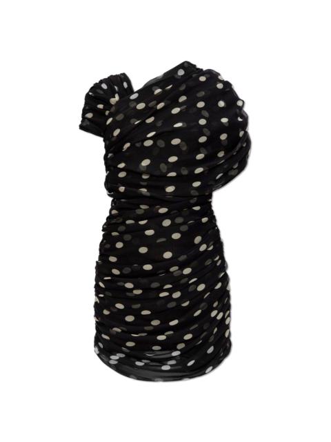 SAINT LAURENT Ruched Asymmetrical Dress