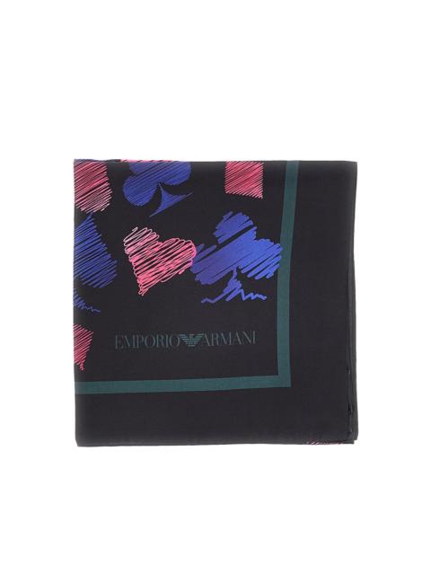 EMPORIO ARMANI PRINTED SILK SCARF