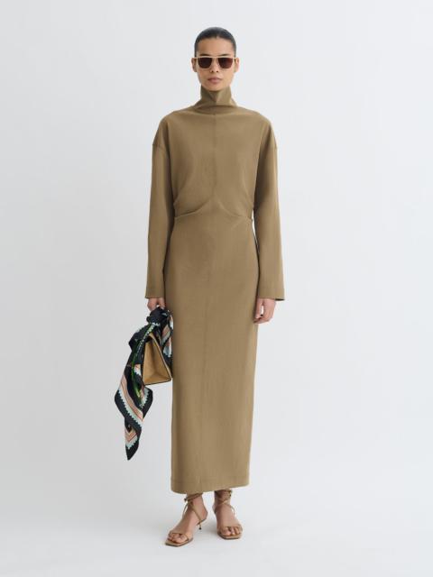 Nanushka Draped Paper Jersey Turtleneck Dress