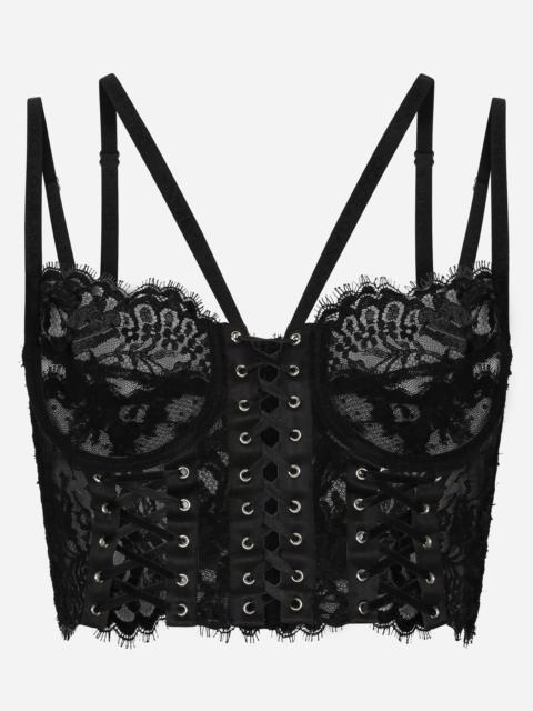 Dolce & Gabbana Lace lingerie corset with straps and eyelets