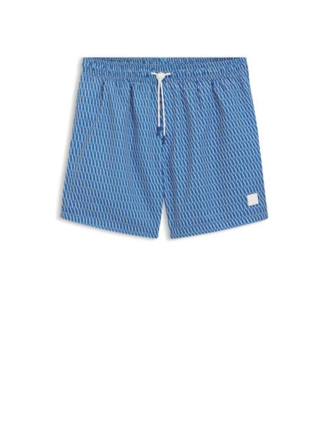 BOSS MICRO-PRINT SWIM SHORTS IN QUICK-DRY FABRIC