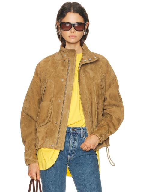 THE ATTICO Suede Bomber Jacket