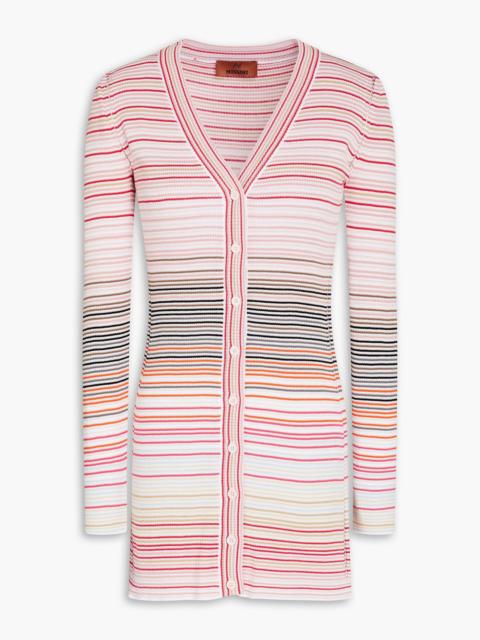 Missoni Striped ribbed cotton-blend cardigan