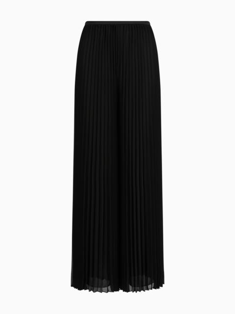 EMPORIO ARMANI PLEATED TROUSERS IN TECHNICAL GEORGETTE