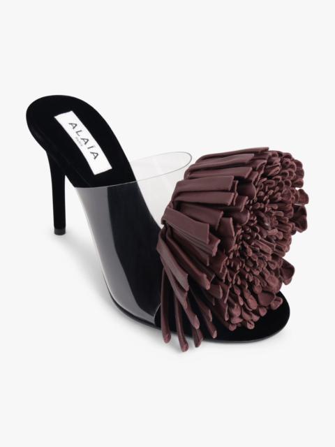 Alaïa ASYMMETRIC FLOWER 90MM HEEL | AUBERGINE