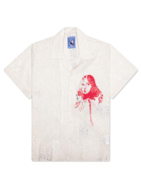 KidSuper LACE GIRL PAINTING SHIRT - CREAM