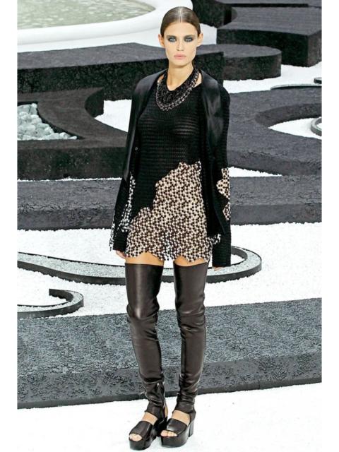 CHANEL Runway SS11 Platform Open Toe Over Knee High Boots