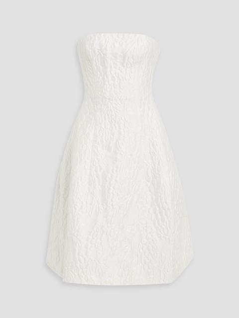 Oscar de la Renta Strapless cloqué dress