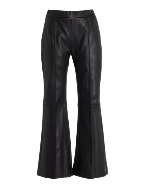 ROSETTA GETTY Cropped Leather Flared Pants black