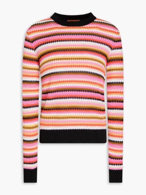 Missoni Striped crochet-knit cotton-blend sweater