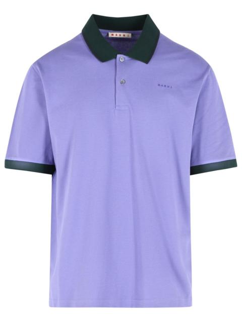 Marni Marni Purple Cotton Polo Shirt Men