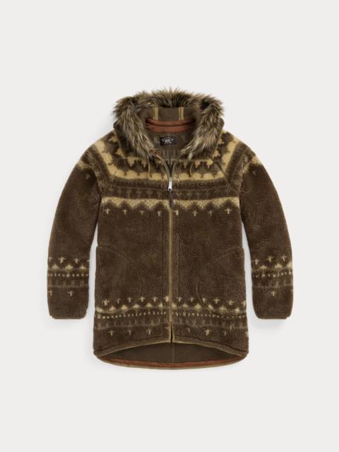 RRL by Ralph Lauren Faux-Fur-Trim Fleece Jacket