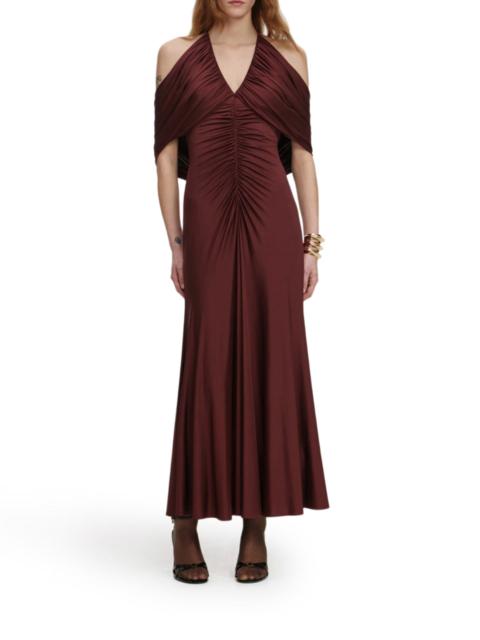 self-portrait JERSEY DRAPE MIDI DRESS