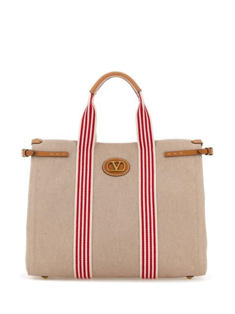 Valentino Two-tone canvas VLogo shopping bag