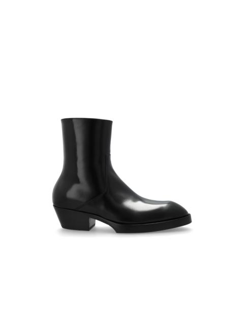 Bottega Veneta BOTTEGA VENETA Dalton Black Leather Heeled Boots New & Authe