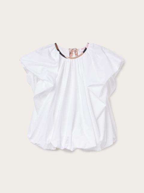 PUCCI VOLUMINOUS TOP WITH PRINTED NECKLINE