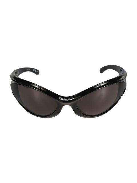 Centre Logo Cat-eye Biker Sunglasses