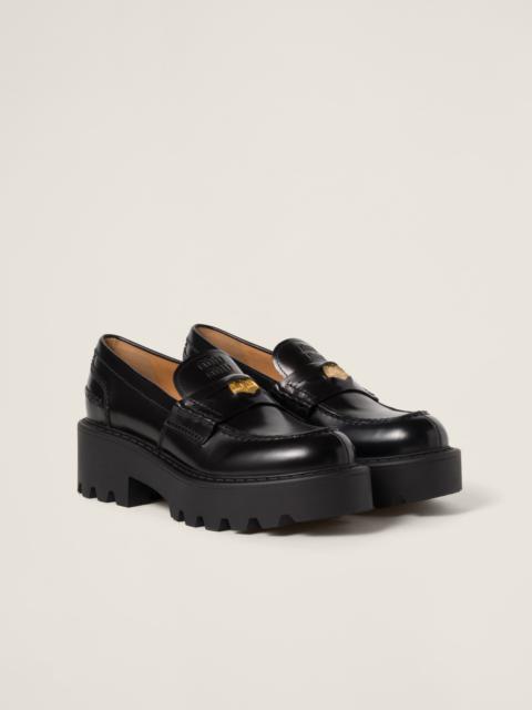 Miu Miu Brushed leather loafers