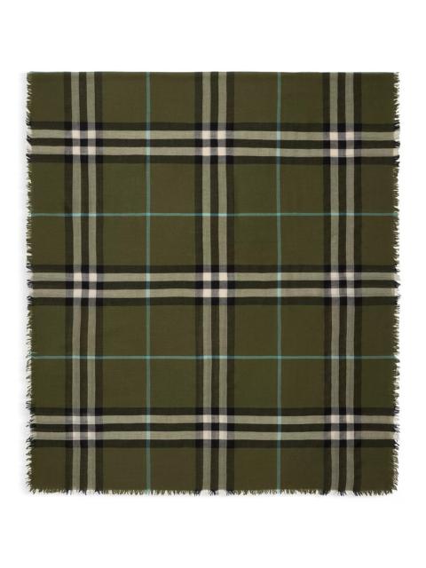 Burberry Wide Check Lightweight Wool Scarf