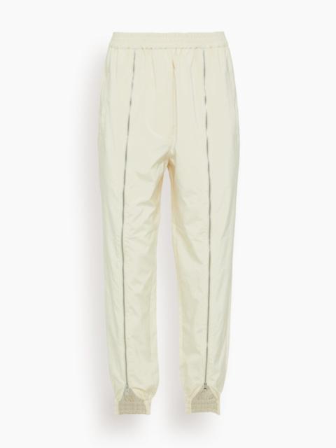Tibi Nylon Zipper Jogger in Ivory